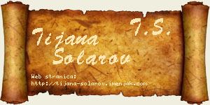 Tijana Solarov vizit kartica